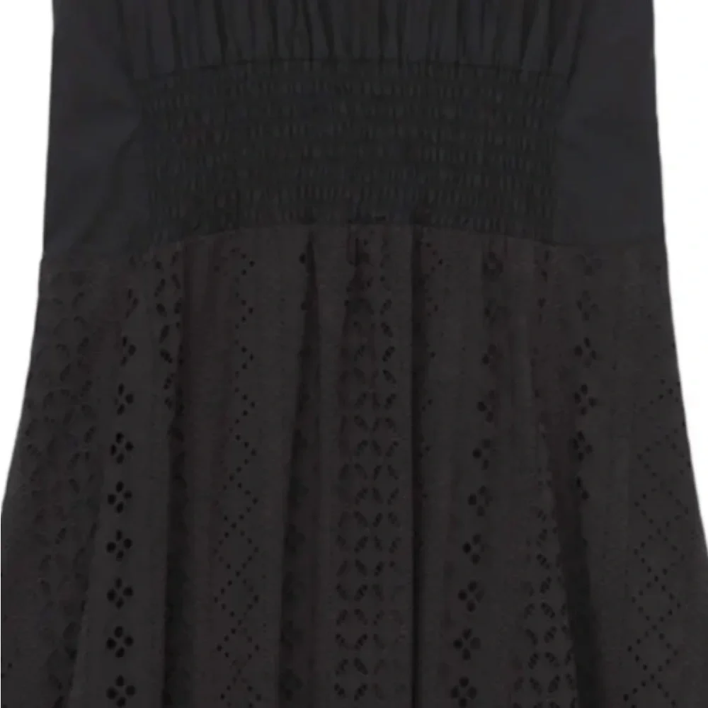 Thakoon Black Cotton‎ Eyelet Trapeze Midi Dress 10